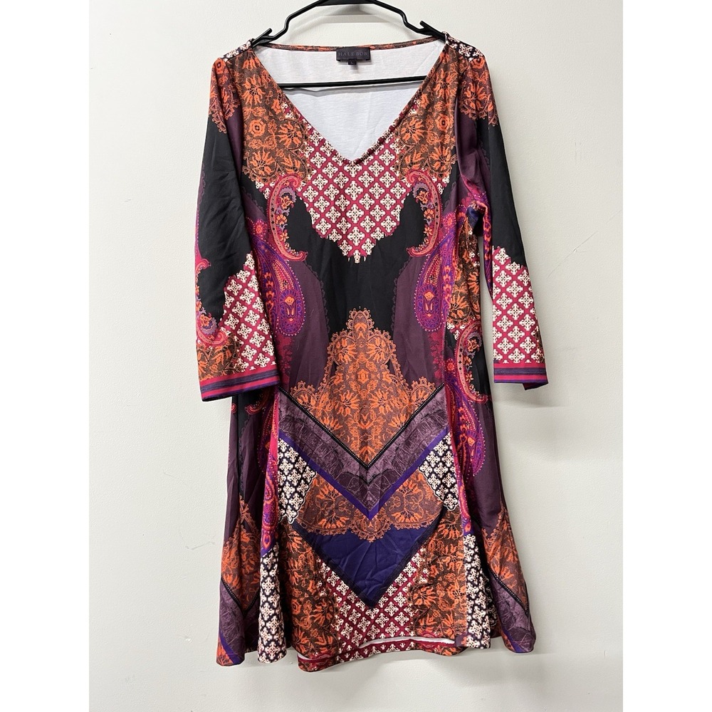 Hale Bob Boho Patterned Dress Size Large Geometric